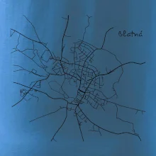 Černobílá mapa Blatná