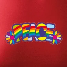 Peace nápis duhový