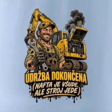 Údržba bagru dokončena nafta je všude
