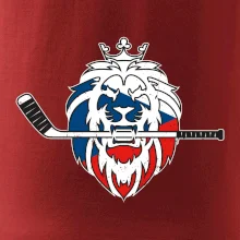 Lev s hokejkou v tlamě - Česká vlajka