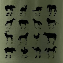 Zvířecí stopy s obrázkem zvířete - stopy zvířat