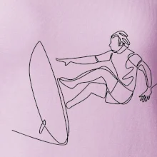 Surfař na vlně jedním tahem