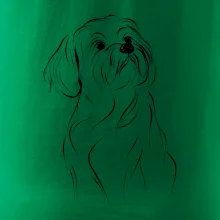 Lhasa Apso černý nákres slabé linky