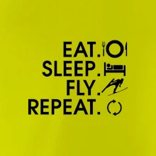 Eat sleep fly repeat - skoky na lyžích