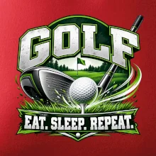 Golfová hůl s míčkem eat sleep repeat