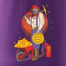 Horník těží bitcoiny