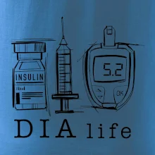 D I A life - kreslený insulin injekce a glukometr