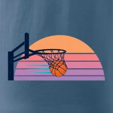Retro západ slunce a basketbalový koš