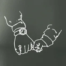 Táta a syn ruce obrys