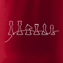 Šachové figurky v řadě - obrys