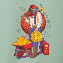 Horník těží bitcoiny