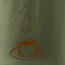 Hrnek plný čerstvé kávy