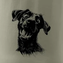 Černobílá karikatura Labrador tmavý