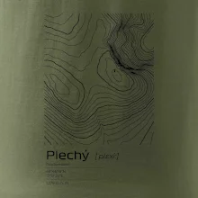 Plechý - vrstevnice v obdélníku