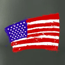 Americká vlajka ohnutá