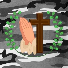 Věnec - kříž a modlení