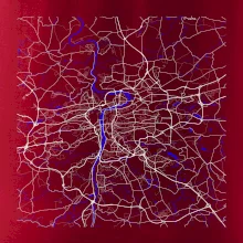 Praha - Mapa s vodními toky