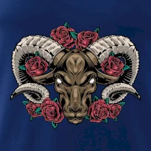 Hlava berana s růžemi