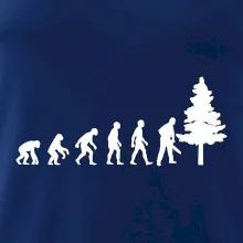 Evoluce dřevorubec - pila a strom