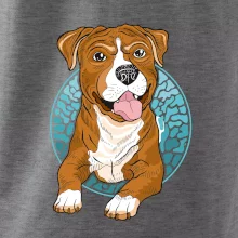 Americký staford kreslený v kolečku (Pecka design)