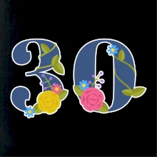 Květinové číslo kreslené - 30