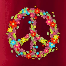 Peace symbol červené květiny