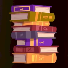 Knihomol stojící knihy