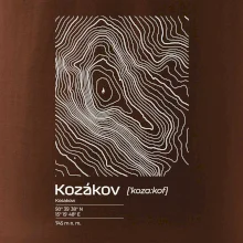 Kozákov - vrstevnice v obdélníku