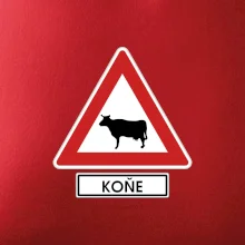 Dopravní značka - Pozor koně / kráva Dopravní značka - Pozor koně / kráva