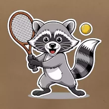 Mýval hraje tenis kreslený