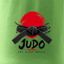 Judo černý pás a červené slunce eat sleep repeat