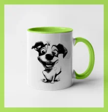 Černobílá karikatura Jack Russell teriér