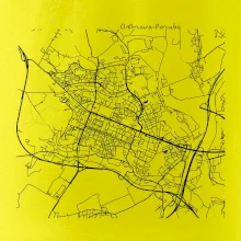 Mapy měst černobílé Ostrava Poruba