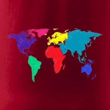 Světové kontinenty bez názvů - barevné