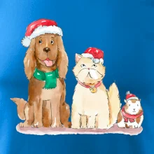 Veselé vánoce - pes, křeček a kočka