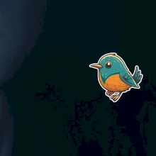 Ptáček kreslený na prsu