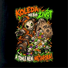 Halloweenský koledník s pytlem strašidelných sladkostí