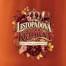 Listopadová královna s vínem a květinami