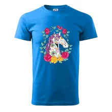 Kůň barevný s květinami