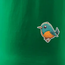 Ptáček kreslený na prsu