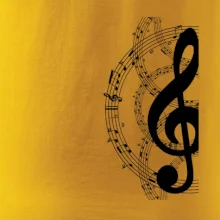 Houslový klíč a noty