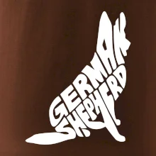 Německý ovčák sedící napis