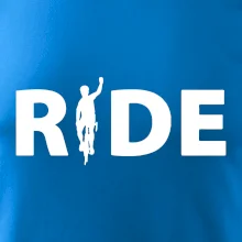 Ride - nápis s cyklistou