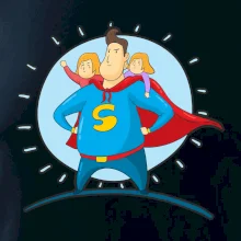 Táta superman - holka a holka Táta superman - holka a holka
