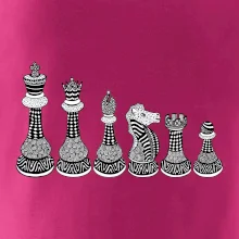 Šachové figurky v řadě - kreslené