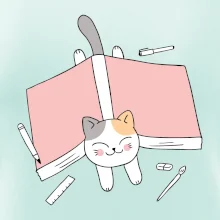 Učení na státnice kočka