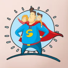 Táta superman - holka a kluk