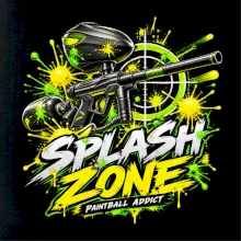 Neonový zásah splash zone paintball