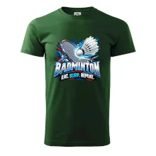 Badmintonová raketa s košíčkem eat sleep repeat