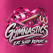 Gymnastická stuha a kruhy eat sleep repeat
